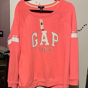 GAP Bright Coral Pullover with White Details brand new